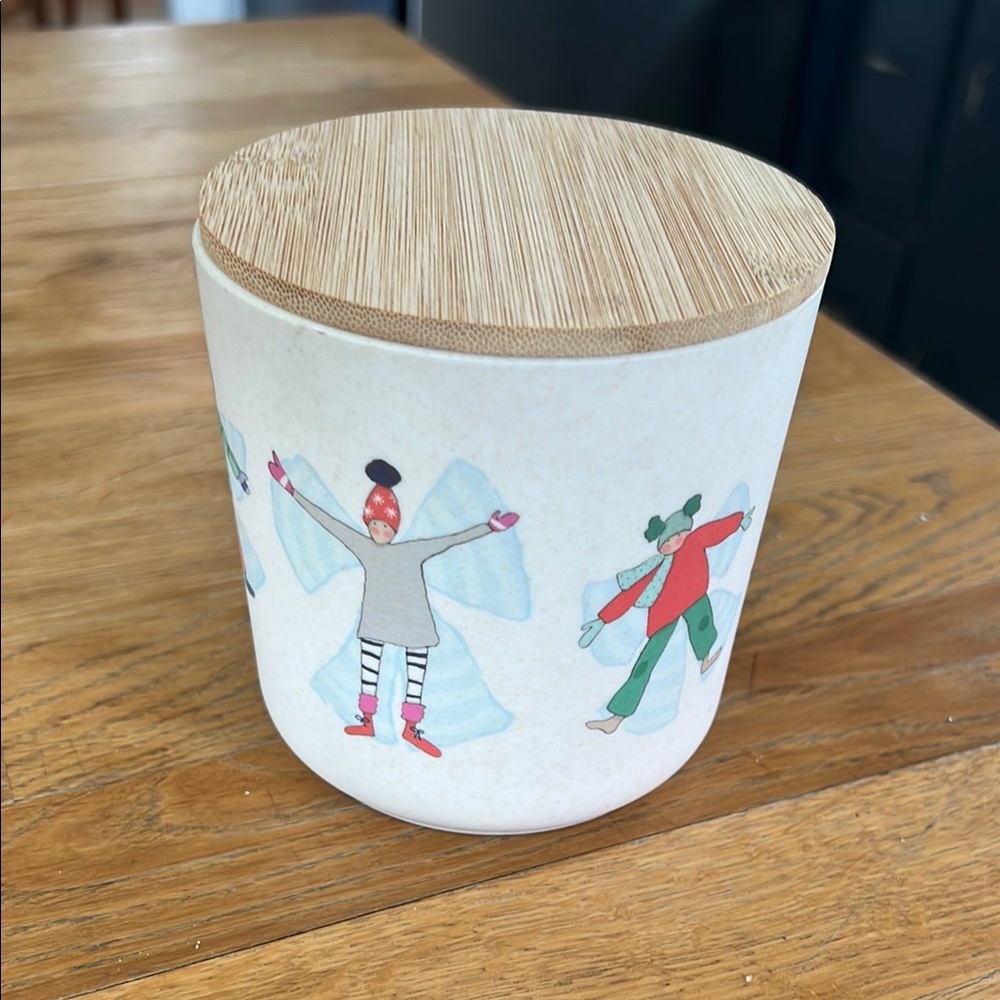 Decorative Food Canister with Bamboo Lid